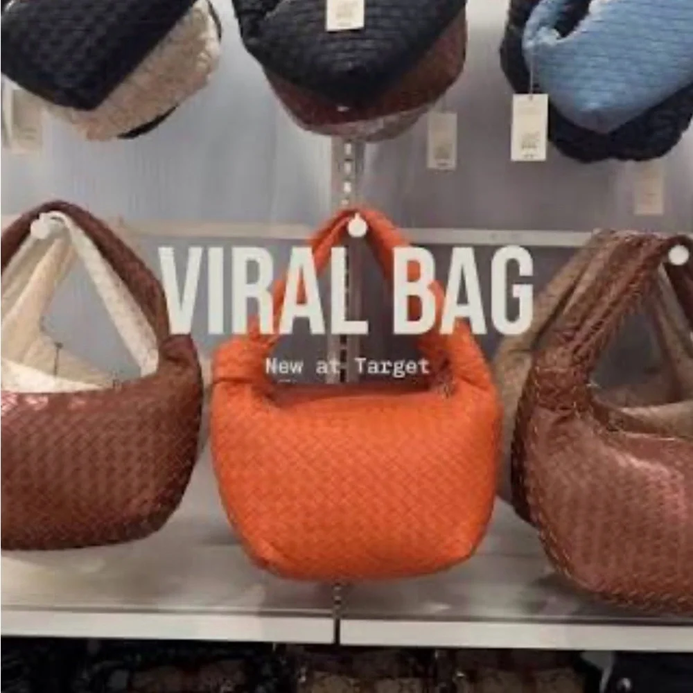 NEW Target Woven Vegan Leather orange Hobo bag